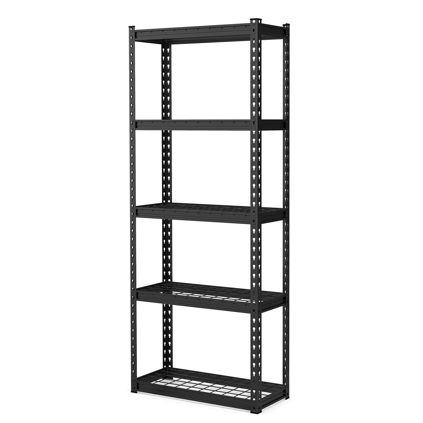 Étagères de Rangement de Garage à 5 Niveaux Tangkula, Étagère de Rangement en Métal Robuste, 27.5" L x 12" P x 66" H